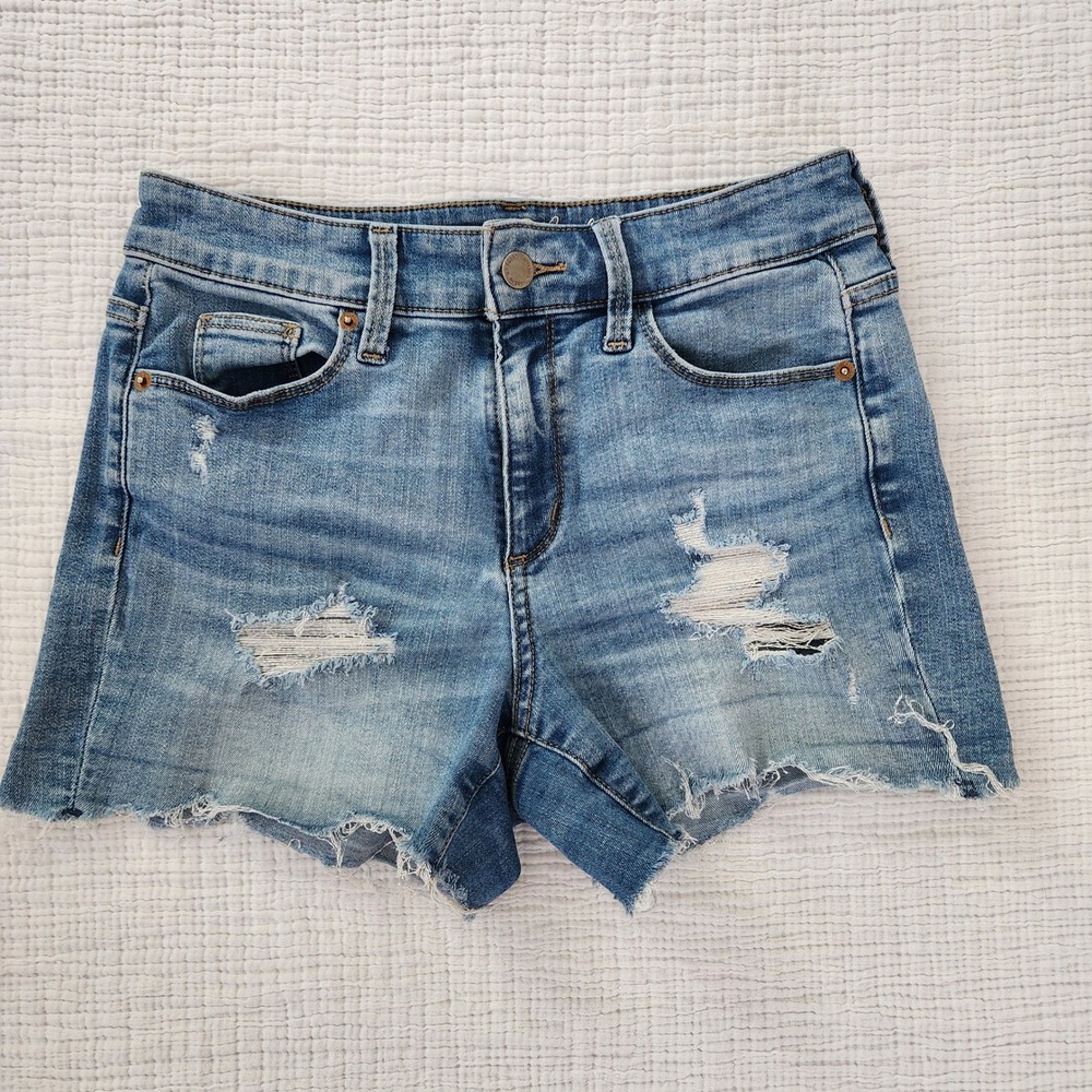Universal Thread Denim Shorts Womens 2/26 Blue Excellent Distressed Raw Hem